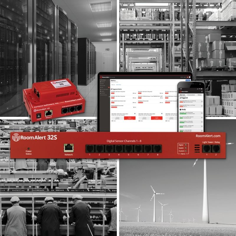 Room Alert environment monitoring across data centers, warehouses and facilities