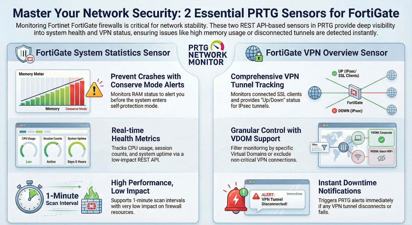 PRTG Sensors for FortiGate Overview